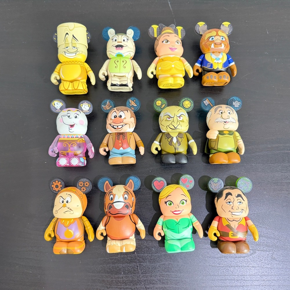 Disney Vinylmation Beauty and the Beast Series 1 & 2 Lot of 12 Figures 3 inch